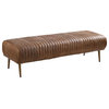 Moe's Home Collection Endora 16.5" Leather Open Road Bench in Cappuccino