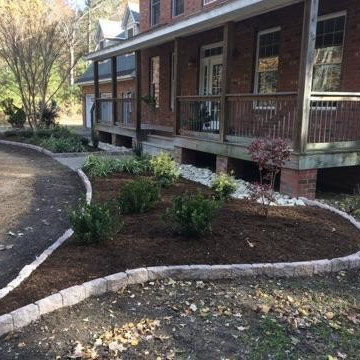 Completely New Flower Beds with Curb Stone Border - Mathews, VA