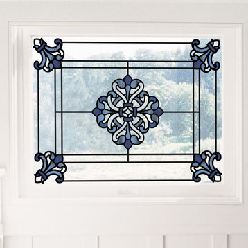 Blue Medici Stained Glass Decal, Blue