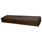 Punky Hill - Rustic Sawmill 28" Floating Shelf With Brackets - Display your favorite keepsake on this beautiful shelf.  28" long, 6" deep and 3" thick.  The sawmill texture is accented with a rustic finish.  Easy to hang as a floating shelf with two 4" Invisible shelf brackets, included.  All sizes are available.  Free Shipping!