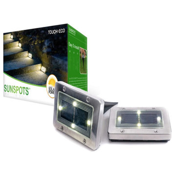 Outdoor Weatherproof Solar LED in Ground or Mount Lights, 2 Pack