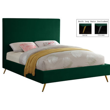 Jasmine Velvet Bed, Green, King
