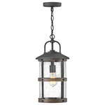 HInkley - Hinkley Lakehouse Medium Hanging Lantern 12V, Aged Zinc - The look is relaxed, but the components of Lakehouse are quietly satisfying. Lakehouse features a distressed, Aged Zinc with Driftwood Gray and Black finish accompanied by clear seedy glass. Cast aluminum construction ensures Lakehouse will withstand for years. Blissfully simple, yet all the details are memorable.