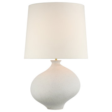 Celia Large Right Table Lamp, 1-Light, Marion White, Linen Shade, 28.75"H