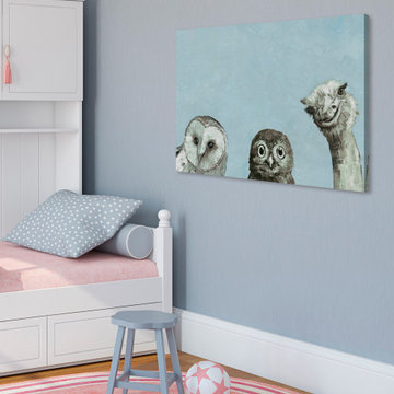 "Big Eyes in Blue" Painting Print on Wrapped Canvas