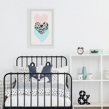 "Triple Hearts" Framed Painting Print