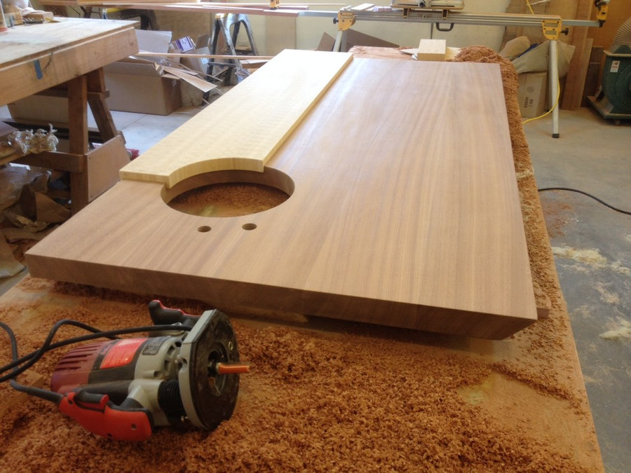Sapele and bamboo island top