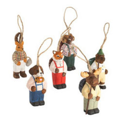 Hiking To The North Ornaments - Set of 6 - New - Christmas Ornaments