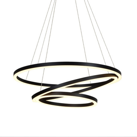 Tania Trio 32" Ring ETL Certified Circular LED Chandelier, Black VMC32500BL