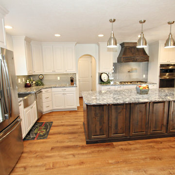 White Painted Kitchen Cabinets with Knotty Alder, Twin Falls ID