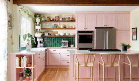 Kitchen of the Week: Warm and Cheerful Style With Pink Cabinets