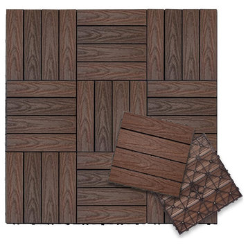 1'x1' Quick Deck Outdoor Composite Deck Tile, California Redwood