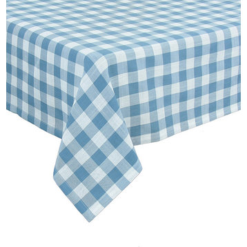 Gingham Check Tablecloth, 65"x108" Blue