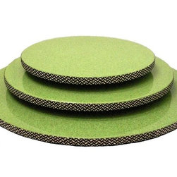 Round Green Texture Lazy Susan - Pantry And Cabinet Organizers