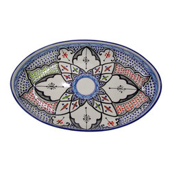 Le Souk Ceramique - Stoneware Poultry Platter, Tibarine Design - Serving Dishes And Platters