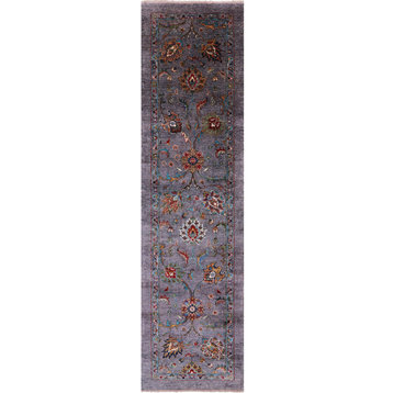 2' 8" X 9' 10" Persian Tabriz Hand Knotted Wool Runner Rug - Q17387