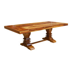 Dallas Large Solid Wood Trestle Dining Table with Extension - Dining Tables