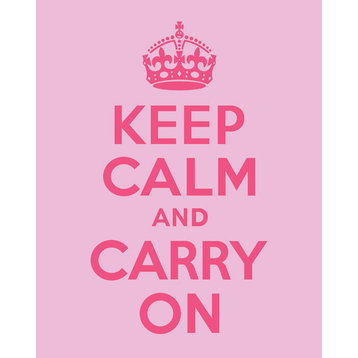 Keep Calm And Carry On, 16 x 20 giclee print (pink)