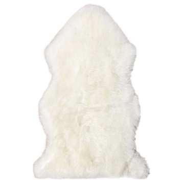 Genuine Sheepskin Rug, Ivory, Single Pelt