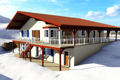 Example of an eclectic exterior home design in Other