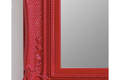 Ornate red mirror
