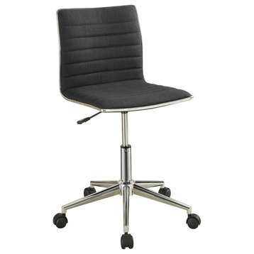 Adjustable Height Fabric Office Chair, Black