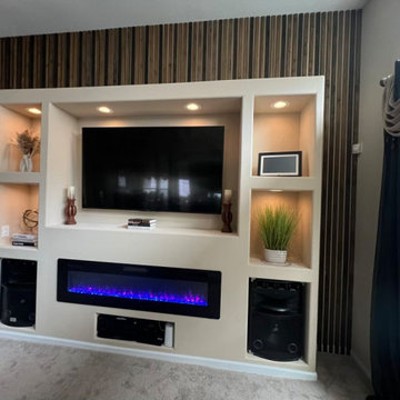 entertainment Wall and Fireplace Installation