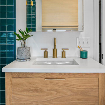 Gorgeous Bathroom Vanity and Floating Shelves