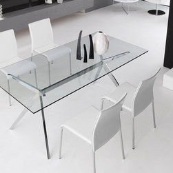 CS/4042-RC 130 G Seven Glass Dining Table by Calligaris, Italy - Dining Tables