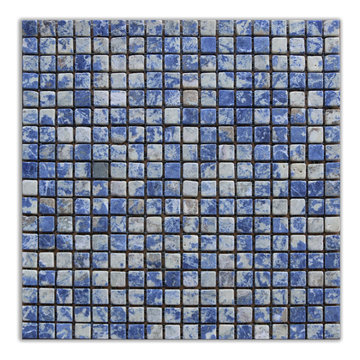 Sodalite Blue Mosaic Tumbled 5/8"x5/8"