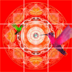 Hummingbird Red- 12.75" x 12.75 - Ceramic Tile Murals - Tile Murals