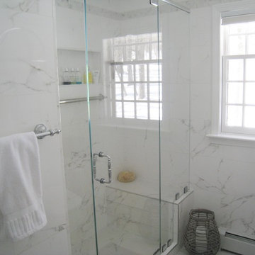 White marble bathroom, Vernon, CT