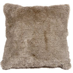 Pillow Decor Ltd. - Pillow Decor - Tundra Hare Faux Fur Throw Pillow, 20" X 20" - With coloring similar to the summer molt of the Tundra Hare, this grayish brown faux fur throw pillow is perfect as a soft, subtle addition to you sofa, sectional or cozy nook. A one inch fur length makes this an exceptionally plush and luxurious pillow. It's generous proportions also make it ideal as a lounge pillow on the floor.