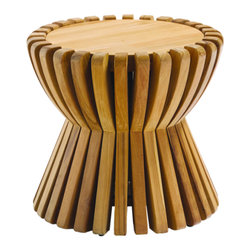 Cabrera Teak Accent Stool - Outdoor Footstools And Ottomans