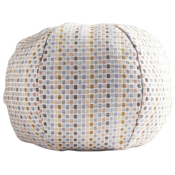 Odette Weave Sphere Pillow, Limestone, 12" Diameter