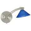 Kona 1ww 1 Light Swing Arm or Wall Lamp, Satin Nickel, Blue Starpoint Glass