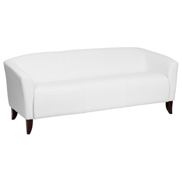 White Bonded Leather Sofa 111-3-WH-GG