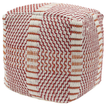 Letitia Outdoor Handcrafted Boho Water Resistant Cube Pouf
