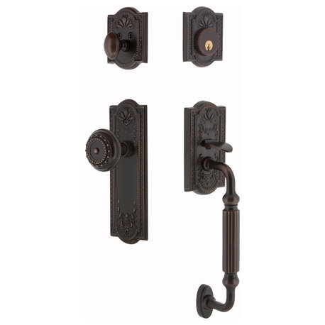 Meadows Plate F Grip Entry Set Meadows Knob, Timeless Bronze