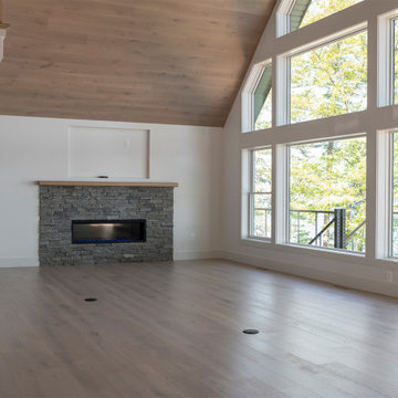 Living Room with Wood Vaulted Ceiling