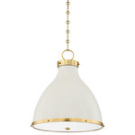 Hudson Valley Lighting - Painted No. 3 2-Light Small Pendant by Mark D. Sikes, Aged Brass/Off White - Relaxed forms and fresh finishes take flight in Painted.No.3, an expansion of the popular Painted family. Available in three styles and finishes.