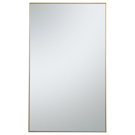 Elegant Monet Metal Frame Rectangle Mirror 36" MR43660BR Brass