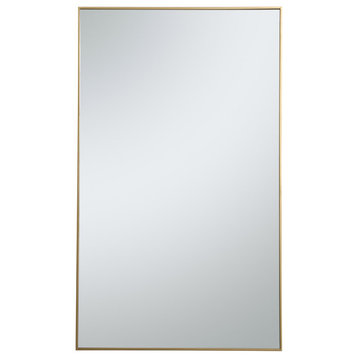 Elegant Monet Metal Frame Rectangle Mirror 36" MR43660BR Brass