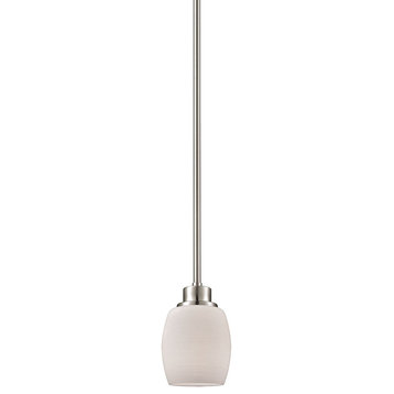 Thomas Lighting Casual Mission 1 Light Pendant In Brushed Nickel