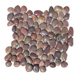 Dark Red Polished Pebble Tile - Products