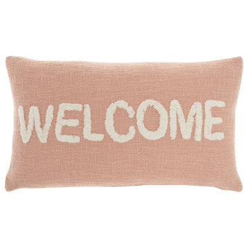 Nourison Home 12"x21" Mina Victory Tufted Welcome Blush Throw Pillows