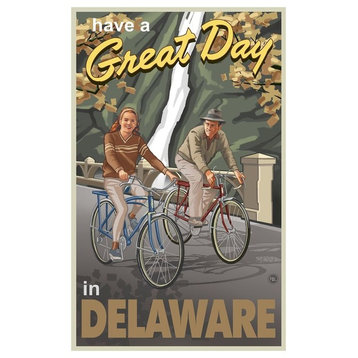 Paul A. Lanquist Delaware Couple Gorge Bikers Art Print, 30"x45"