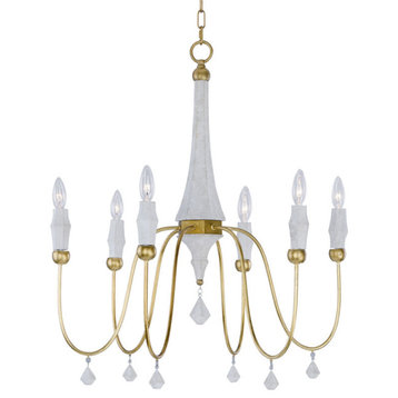 Maxim 22436 Claymore 28"W 6 Light Chandelier - Claystone and Gold Leaf