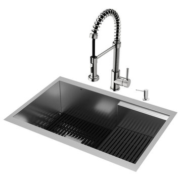 VIGO Hampton 28" Stainless Steel With Faucet, Stainless Steel