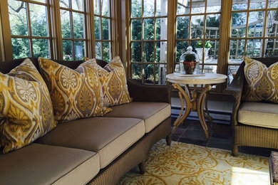 Example of a transitional sunroom design in Chicago